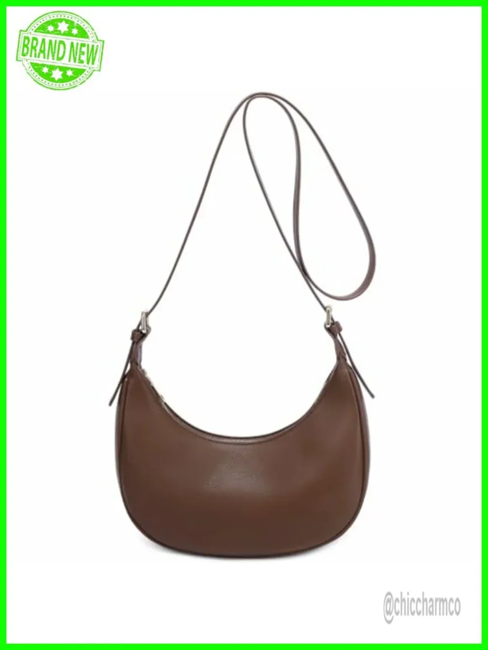 Small Crescent Faux Leather Hobo Shoulder Bag Crossbody Clutch